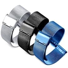 GOLDEN HOUR Mens Watch Fashion Sleek Minimalist Quartz Analog Mesh Stainless Steel Waterproof Chronograph Watches for Men with Auto Date