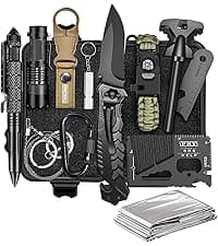 TRSCIND Gifts for Men Husband Dad Christmas, Survival Kit, Emergency Survival Gear and Equipment 14 in 1, Stocking Stuffers Birthday Gifts for Him Boyfriend, Hunting Fishing Camping Accessories, Cool Gadget