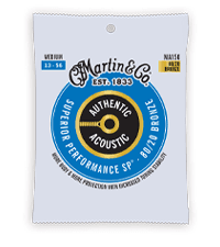 MARTIN Authentic Acoustic Guitar Strings, Superior Performance Light 12-54, 80/20 Bronze