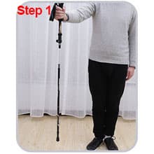 A ALAFEN Lightweight Collapsible Trekking Pole - 7075 Aluminum Adjustable Walking Stick for Hiking & Travel, Foldable Quick-Lock Design, Single Pole for Adults & Seniors