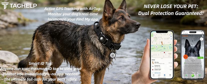 QR Code & AirTag Tactical Dog Collar - Military Grade Adjustable Reflective Collar with Control Handle, for Large Medium Dogs, Durable Nylon Metal Buckle (Yellow-L)