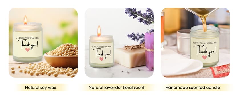 Thank You Gifts for Women, Men, Hostess, Couple, Appreciation Gifts for Teacher Coworker Employee Boss - a Little Candle to Say A Big Thank You, Lavender Scented Candle with Gift Box