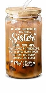 NewEleven Gift For Friends, Bestie - Birthday Gifts for Women Friendship - Unique Friendship Gifts For Women, Friend, Bestie, Bff, Soul Sister, Work Bestie - 16 Oz Coffee Glass