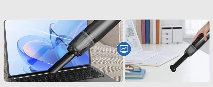 Handheld Vacuum Cordless, Car Vacuum Cleaner Portable with HEPA Filter, 2 Suction Modes, Mini Hand Held Vacuum Rechargeable for Car, Home, Pet Hair, Office, Desk, Keyboards (Black)