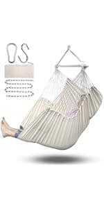 ADVOKAIR Hammock Chair Large 70.9"x47.2", 32% Bigger XXL Hanging Swing Chair with 500lbs Capacity, Heavy Duty Steel Spreader Bar, Extra Roomy Comfort for Adult Indoor Outdoor Bedroom Patio