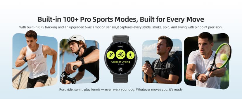 Parsonver Parsonver Swimming Smart Watch, 5ATM Waterproof for Pool & Open Water, Built-in GPS & Compass, AMOLED Screen Fitness Tracker with 100+ Sports Modes, Heart Rate & Sleep Monitor, AI Swim Analysis, Black