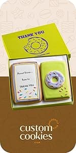 Happy Birthday Gift Basket Custom Sugar Cookies - Happy Birthday Cookies in Gift Box, delivery by Prime - Hand Decorated Kosher Treats for Men, Him, Husband - Bakery & Dessert Gifts as a Birthday Cake