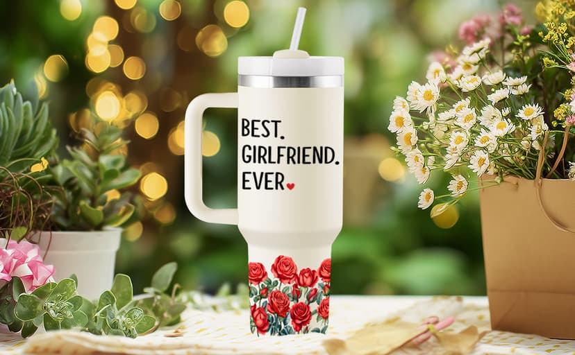 Anniversary, Christmas, Valentines Day Gift Ideas for Her - 40oz Travel Cup Insulated Tumbler with Lid & Straw Gifts for Girlfriend - Girlfriend Birthday Gifts for Women B0FVDQHKY6