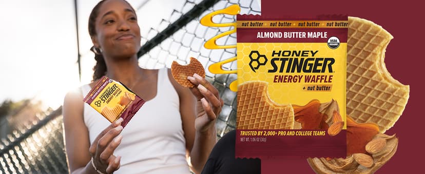 Honey Stinger Organic Honey Waffle, Energy Stroopwafel for Exercise, Endurance and Performance, Sports Nutrition for Home & Gym, Pre and Post Workout, 16.96 Ounces (Pack of 16) B004F1LNDI