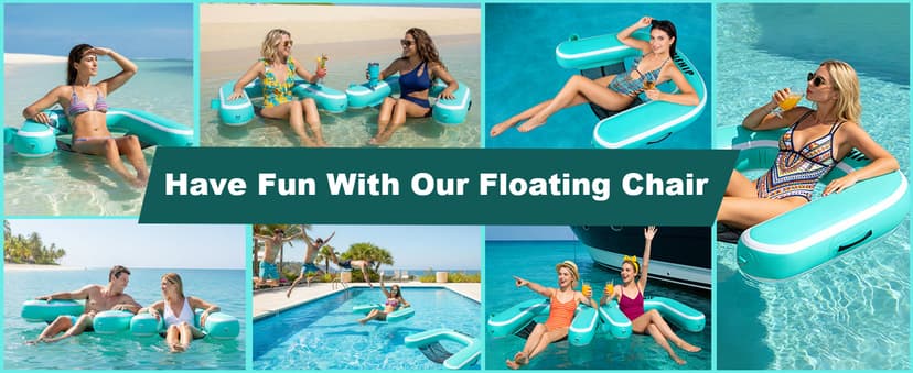 Inflatable Pool Float Chair for Lake Floating Pool Chairs Heavy Duty Floating Chair Lake Floats for Adults Pool Chair Floats Pool River