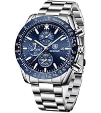 BENYAR BY BENYAR Watch for Men Analog Quartz Chronograph Waterproof Luminous Designer Mens Wrist Watches Business Work Sport Casual Dress Watch with Silicone Strap Elegant Gifts for Men