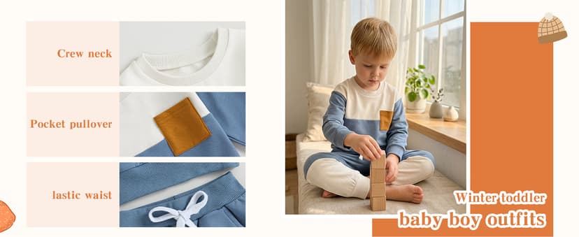 3 6 12 18 24 Months 2T 3T 4T 5T Boy Clothes Toddler Fall Winter Outfit Contrast Color Long Sleeve Pullover and Joggers Set Kupretty Toddler Baby Boy Clothes Color Block Sweatshirt Pants Set B0C69FLN77