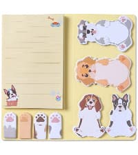 Hommie Dog Sticky Notes Set, Planner Sticky Note Dividers Tabs 300 Sheets, Cute Animals Shape Markers Flags Self-Stick Memo Pads for Dog Lovers Home Office School Supplies B0C5X9KNP4