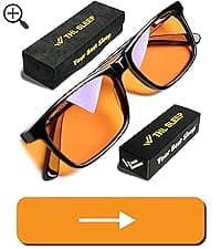 Orange Blue Light Blocking Glasses for Better Sleep - 99.5% Premium Acetate Migraine Glasses for Women & Men