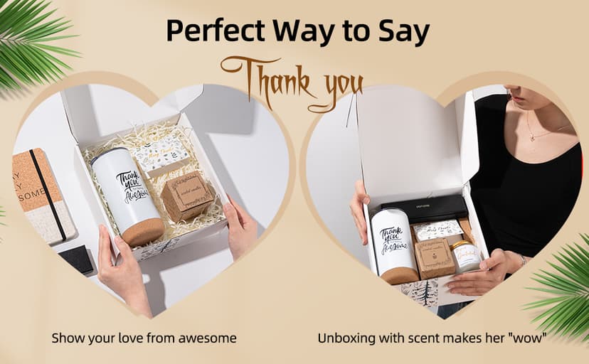 Thank You Gifts for Women, Employee Appreciation Gift Baskets Includes Thank You Cards, Office Gift Basket for Coworkers, Ideal for Social Workers, Teachers, Secretaries, Coworkers Thank You for Being Awesome