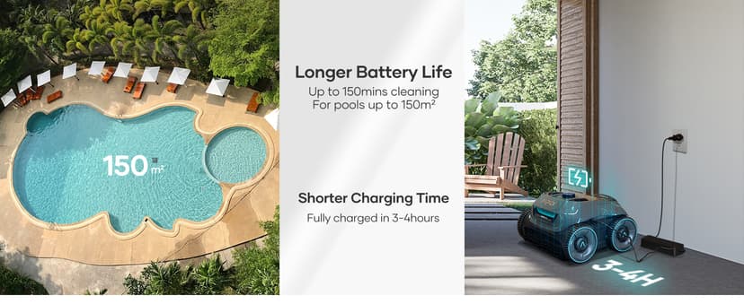 AIPER Cordless Robotic Pool Cleaner, WavePath Navigation, Wall-Climbing, Quad-Motor, 150 mins Runtime for Inground Pools up to 1,600 sq.ft, Seagull Pro ZT6002 (Renewed)