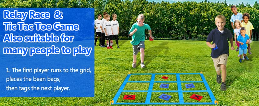 CWLAKON Outdoor Giant Tic Tac Toe Bean Bag Toss Games for Kids Adults Family, Large Outside Lawn Yard Backyard Carnival Field Day Game, Birthday Party Family Reunion Games Playground Fitness Equipment