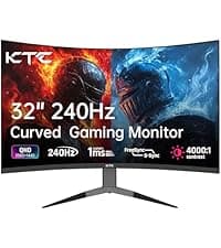 KTC 32 Inch 240Hz Curved Gaming Monitor, FHD 1080P 1500R HDR Gaming PC Monitor, FreeSync, Ultra-Fast 1ms Monitor for Gamer, 3500:1 Contrast, HDMI 2.0 x 2, DisplayPort 1.4 & USB 2.0, H32S17F