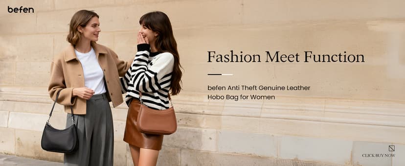 befen Genuine Leather Crossbody Bags for Women Anti Theft Shoulder Purse Trendy Hobo Bag with RFID Womens Handbag Purse