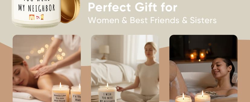 Gifts for Women, Birthday Gifts for Women, Unique Friendship House Warming Gift for Womens, Best Friend, Her, Sister, Bestie, Funny Lavender Scented Candles with Replaceable Stickers Gift Ideas