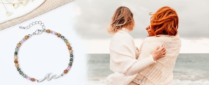 TONY & SANDY Friend Gifts for Women, Sister Gift, Friendship Bracelets, Wave Bracelet, Best Friend Birthday Gifts for Women, Bestie Bracelets, Christmas Stocking Stuffers for Woman