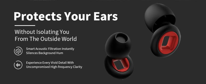 Motorcycle Ear Plugs Wind Noise,45db Moto Earplugs Riding,Motorcycle Hearing Protection,Reusable Wind Noise Cancelling Earplug for Motorbike,Touring,Racing,Riding,Sleep,Concerts (Black and Red)