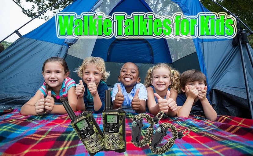 Walkie Talkies for Kids 22 Channel 2 Way Radio 3 Miles Long Range Handheld Walkie Talkies Durable Toy Best Birthday Gifts for 6 Year Old Boys and Girls fit Adventure Game Camping (Green Camo 1)