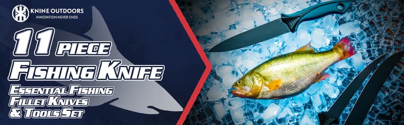 KNINE OUTDOORS Fish Fillet Knife Set Curved Flex 7 inch 9 inch Filet Knife for Filleting and Boning, Non-Slip Handles, Includes Fishing Braid Line Scissors, Fish Dressing Scissors, Filleting Pad