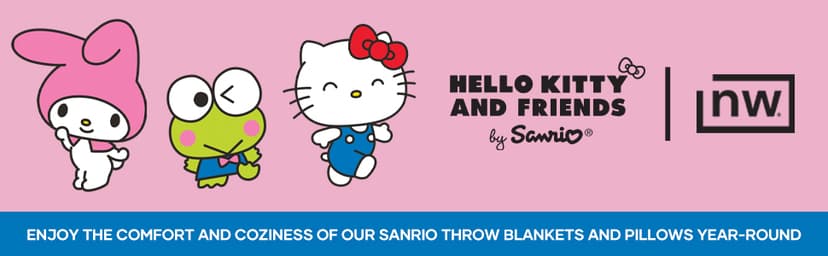 Northwest Hello Kitty Silk Touch Throw Blanket, 50" x 70", Love You Much