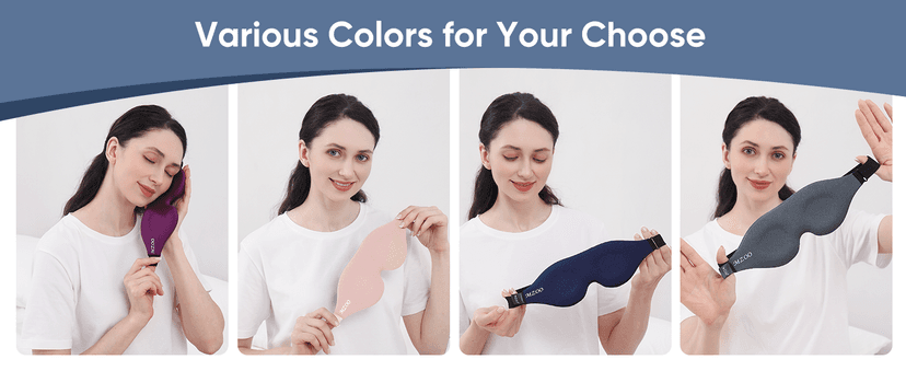 MZOO Luxury Sleep Eye Mask for Side Sleeper Men Women, Zero Eye Pressure 3D Sleeping Mask, Light Blocking Patented Design Night Blindfold, Soft Eye Shade Cover for Travel, Black