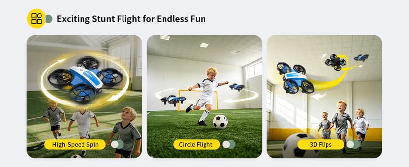 Holy Stone Mini FPV Drone with 1080P HD Camera for Kids & Beginners, RC Nano Quadcopter with Optical Flow Hover, Gesture Control, 3D Flips, 3 Batteries, Great Gift Toy for Boys and Girls, HS210P Blue
