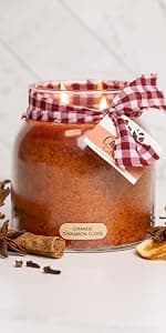 A Cheerful Giver — Orange Cinnamon Clove - 34oz Papa Scented Candle Jar with Lid - Keepers of the Light - 155 Hours of Burn Time, Gift for Women, Orange B005S4LKNO