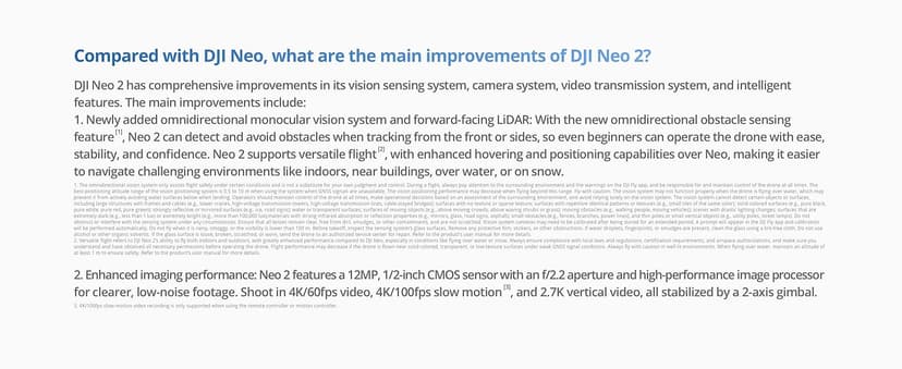 DJI Neo 2 (Drone Only), Lightweight & Foldable 4K Drone With Camera, Palm Takeoff & Landing, Gesture Control, ActiveTrack, Omnidirectional Obstacle Sensing