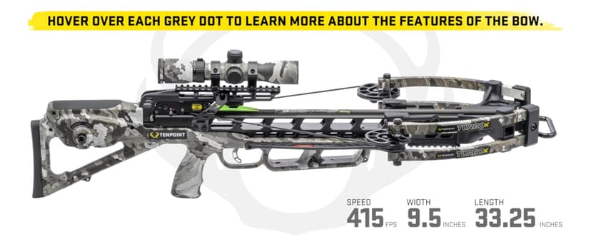 TenPoint Turbo X Crossbow - 415 FPS - Equipped with 100-Yard RangeMaster Scope, ACUslide Cocking & De-Cocking System + S2 Trigger