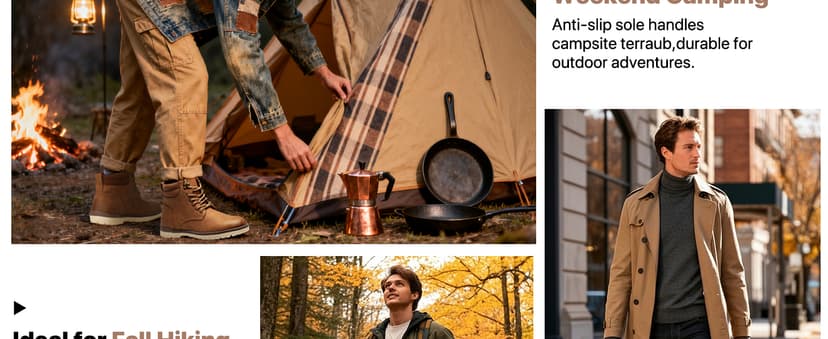 Vostey Men's Hiking Boots Waterproof Casual Chukka Boots for Men