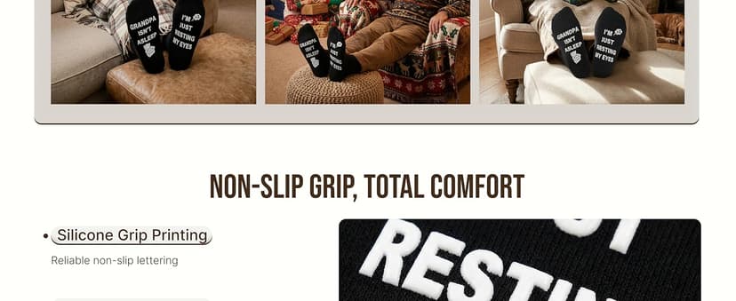 Jeasona Grandpa Gifts Funny Gifts for Grandpa Birthday Novelty Non-slip Socks