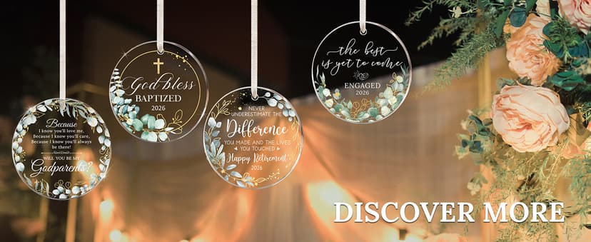 HEXMOZ Engagement Gifts for Couples - Engagement Gift for Newly Engaged Couples, Women, Fiance, Her - Bride to Be Gifts, First Christmas Just Engaged Acrylic Ornament 2025 - Party Decorations