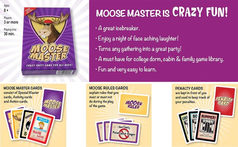 Moose Master - Laugh Until You Cry Fun - Your Cheeks Will Hurt from Smiling and Laughing so Hard - for Fun People Looking for A Hilarious Night in a Box