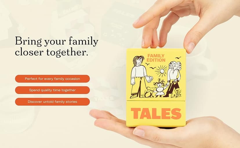 TALES 150 Conversation Cards, Family Edition, Perfect for Family Games for Adults, Teens, and Kids, Family Dinners, Game Nights, Gifts, Holidays, and Gatherings, Prompts for Meaningful Connections