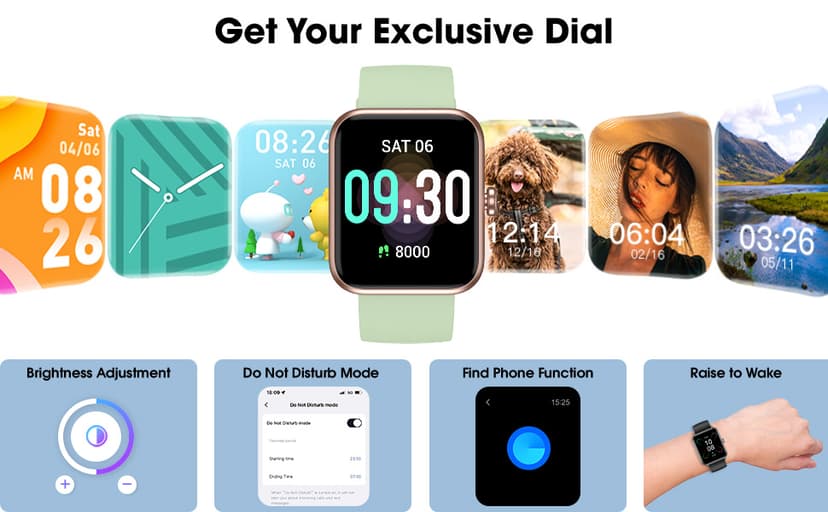 TYKOIT TYKOIT Smart Watch, Fitness Tracker with Heart Rate Monitor, Blood Oxygen, Sleep Tracker, 41mm Touchscreen Smartwatch for Android iOS Swimming Waterproof Pedometer Step Calories Tracker for Women Men