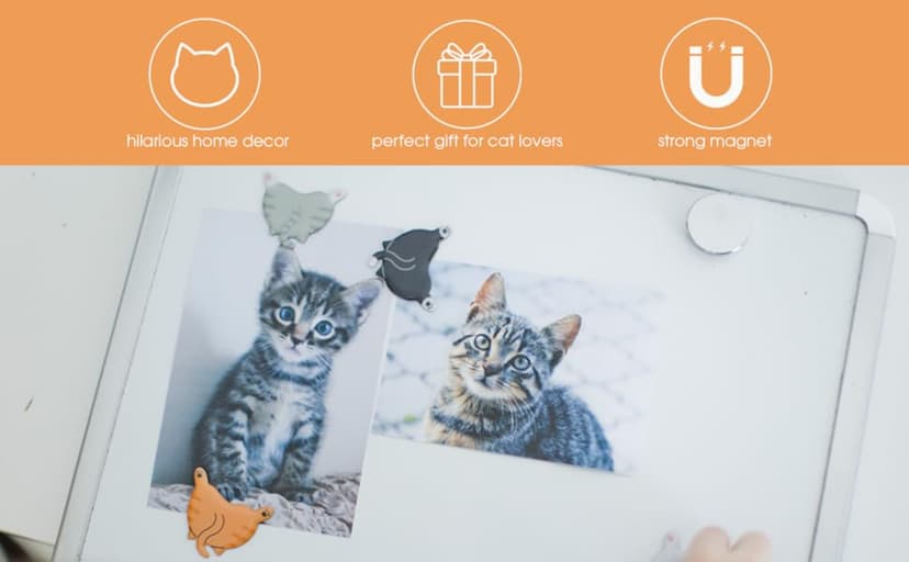 Pearhead Cat Bum Kitchen Magnets, Pet Themed Refrigerator Magnets, Funny Novelty Gift for Cat Lovers and Pet Parents, Ideal Decor for Home, School Locker and Office Whiteboard, Set of 4