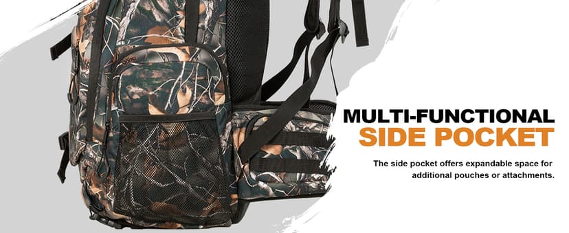 uniHimal Hunting Backpack for Men, Waterproof Camo Backpacks for Hunt with Rain Cover, Durable Large Capacity Day Pack Hunting Gear Accessories for Men