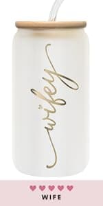 Gifts for Wife from Husband - Wedding Anniversary for Women, Birthday, Mothers Day, Christmas Wife Gifts for Her - Romantic Love Gift for Her - 16 Oz Can Glass