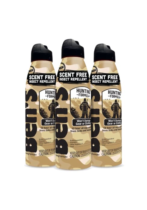 Ben's Hunting Formula - Tick & Mosquito Repellent for Up to 12 Hours of Protection - 20% Picaridin Bug Spray with Pump Spray - Sweat-Resistant - 3.4 oz (3 Pack)