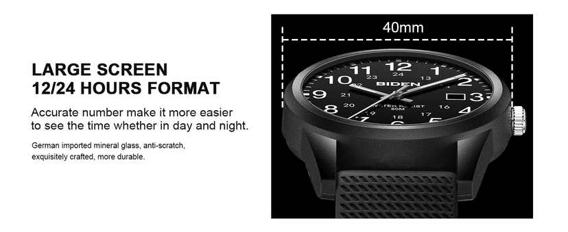 LN LENQIN Mens Watches Analog Quartz Sports Unisex 30M Waterproof Nurse Watch for Men Women Medical Professionals Military Time with Second Hand Glowing Easy to Read Dial