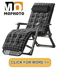 MOPHOTO Zero Gravity Chair, Outdoor Padded Lounge Chair with Side Table, Zero Gravity Recliner Chair, Outdoor Reclining Chair, Sturdy & Comfortable, Supports up to 440lbs