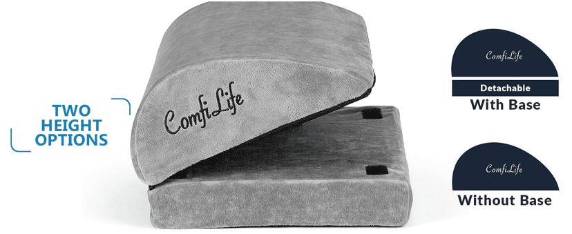 ComfiLife Foot Rest for Under Desk at Work – Adjustable Desk FootRest for Office Chair, Gaming Accessories – Ergonomic Teardrop Design for Back, Hip & Leg Pain Relief – 100% Memory Foam (Gray)