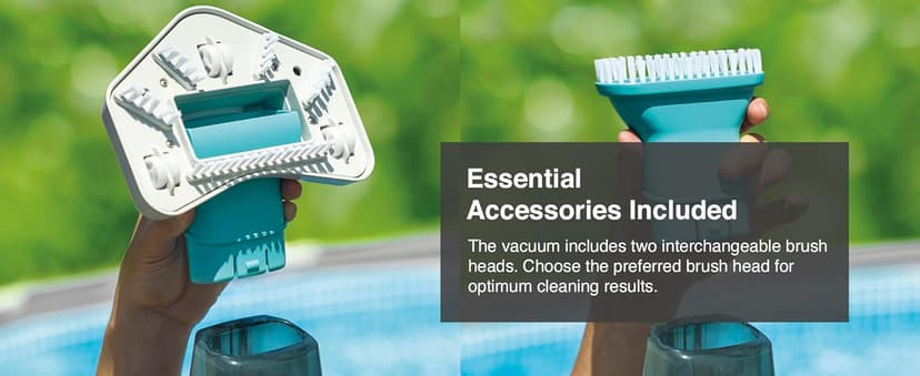 Intex ZR200 Rechargeable Cordless Swimming Pool and Spa Vacuum Cleaner with Telescoping Handle and 2 Interchangeable Brush Heads
