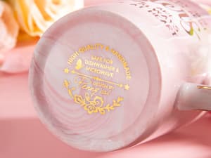 14oz Pink Marble Coffee Mug with Gold Print, Lid, Spoon, Greeting Card and Elegant Gift Box, Present for Big Sister Sister Birthday Gifts for Sister from Brother Sisters, 14oz Sisters Mug B0855VHN6G