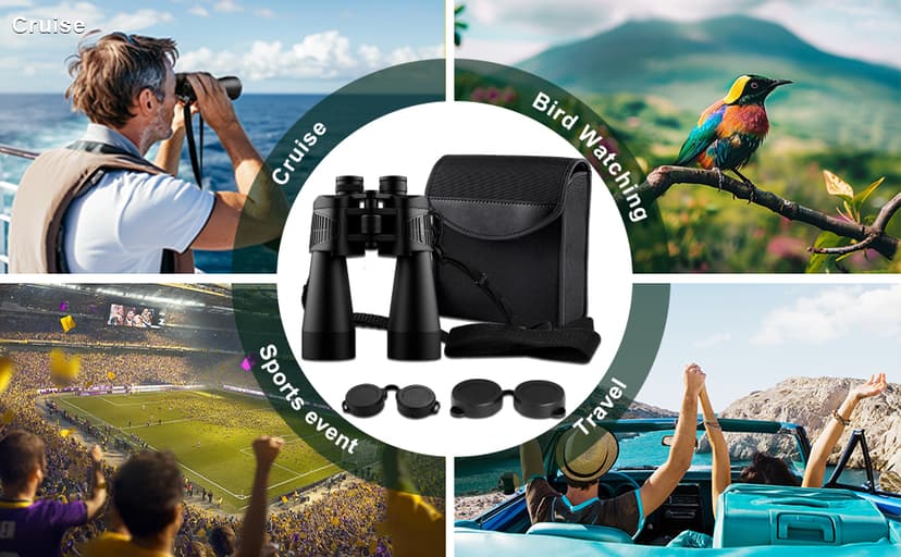 20x70 Binoculars for Adults High Powered - WOZEL HD Bird Binoculars with Clear Low Light Vision - Powerful Binocular for Bird Watching Hunting Travel Outdoor Hiking - Christmas Birthday Gifts for Men